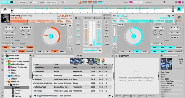Caricamento brani sui lettori di Virtual DJ