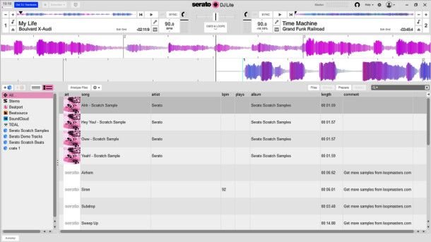 Interfaccia Serato DJ Lite