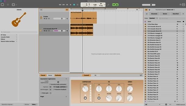 Interfaccia di GarageBand