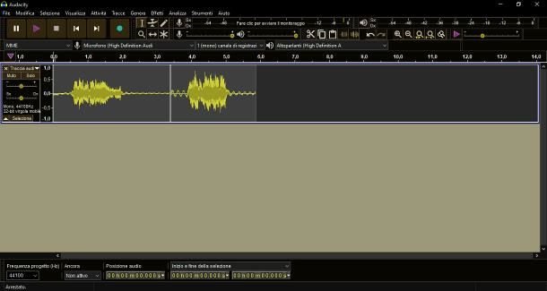 Interfaccia di Audacity