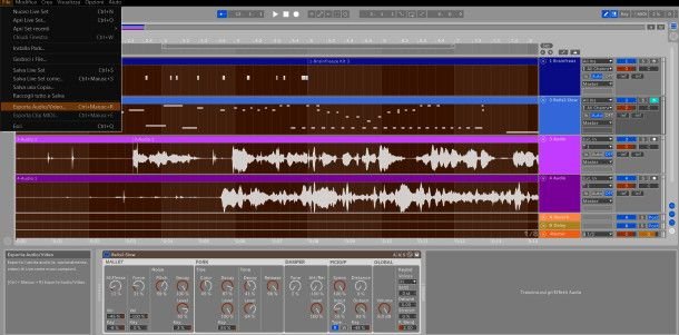 Esportazione progetto Ableton Live