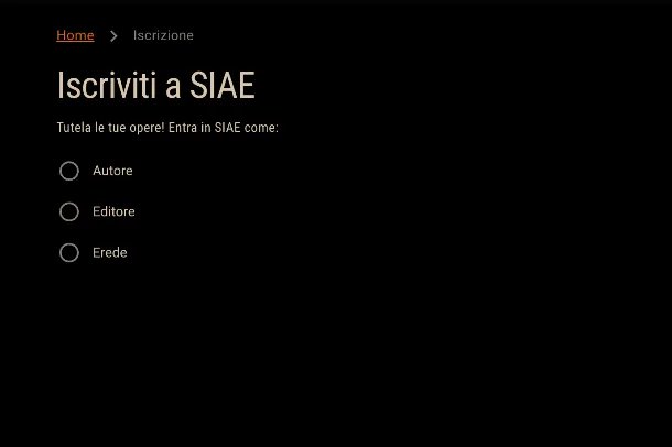 Iscrizione autore SIAE