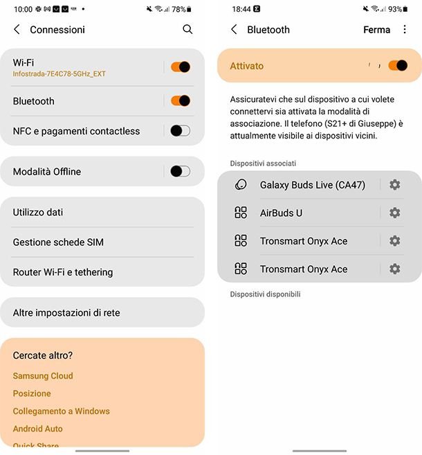 Come attivare auricolare su Samsung