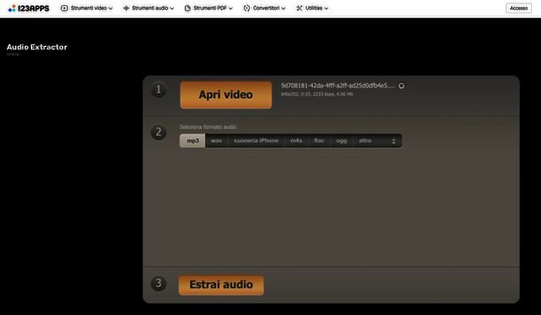 Audio Extractor di 123Apps