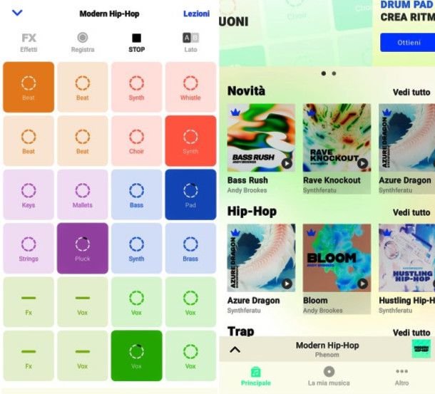 Interfaccia di Groovepad
