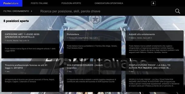 Candidarsi su Poste Italiane