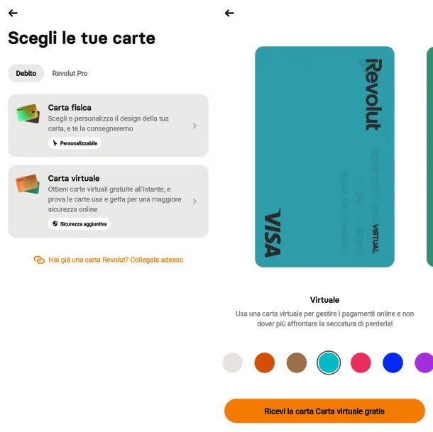 attivazione carta di debito virtuale app Revolut