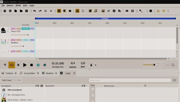 Interfaccia di GarageBand
