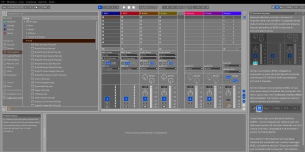 Schermata avvio Ableton Live