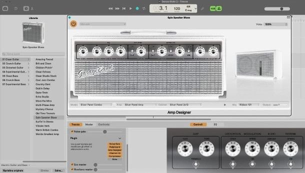 Amplificatore GarageBand Mac
