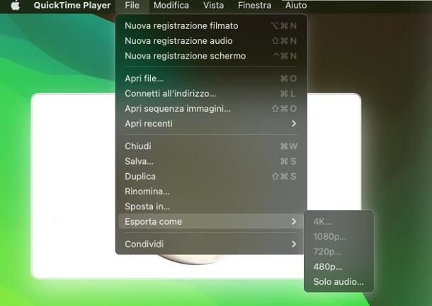 QuickTime Player in azione