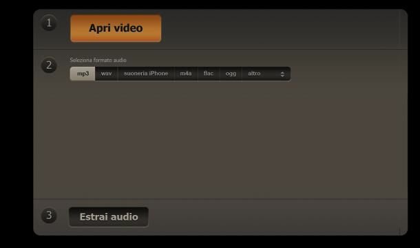 Servizio online Audio Extractor