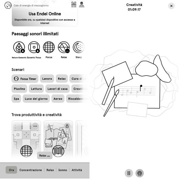 Schermate app Endel