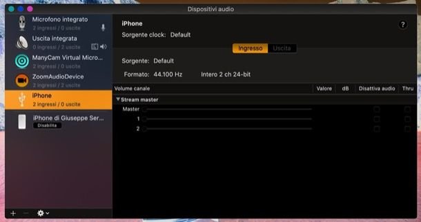 Configurazione MIDI Audio su macOS