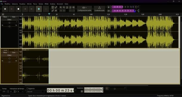 Interfaccia Audacity