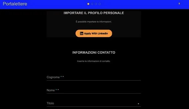 Modulo candidatura Poste Italiane
