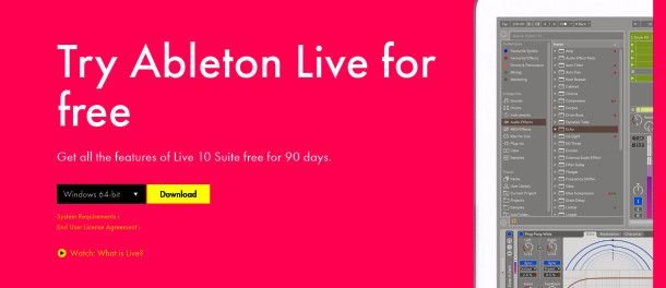 Schermata download Ableton Live