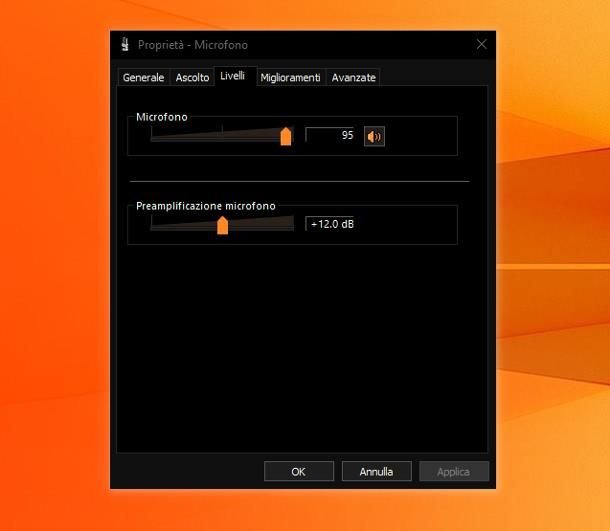 Impostazioni audio Windows 10