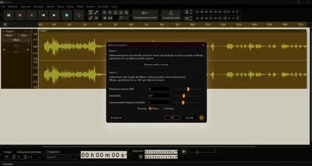 Elaborazione audio con Audacity