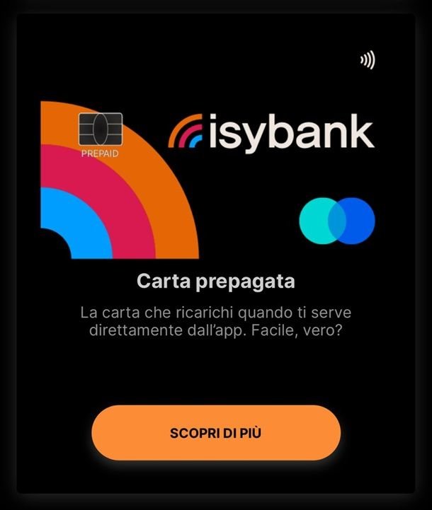 Carta prepagata Isybank