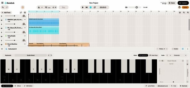 Interfaccia Bandlab