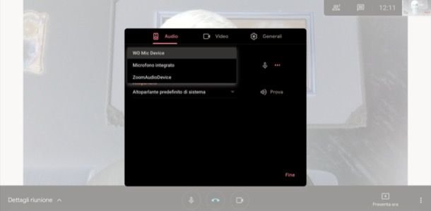 Uso del microfono su Meet