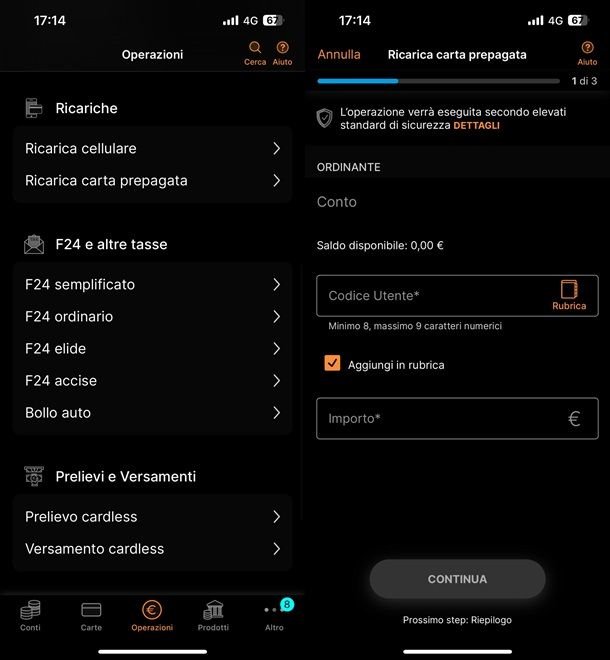 Ricaricare prepagata da conto Isybank