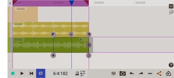 Timeline delle tracce n-Track