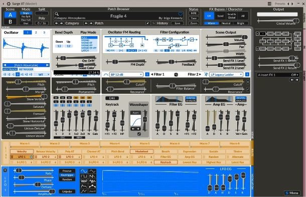 Interfaccia di Surge XT