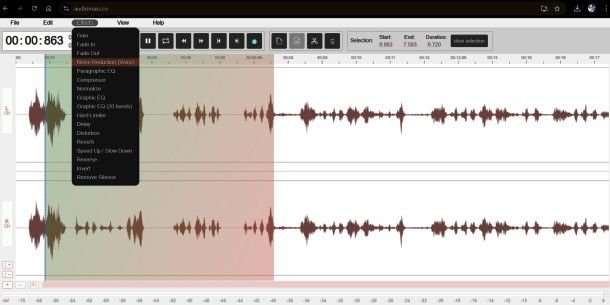 Interfaccia di AudioMass