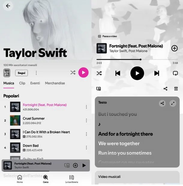 Testo Spotify