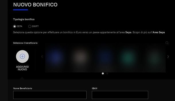 Ricarica Postepay Evolution tramite bonifico