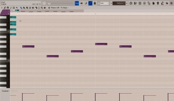 Finestra piano roll FL Studio