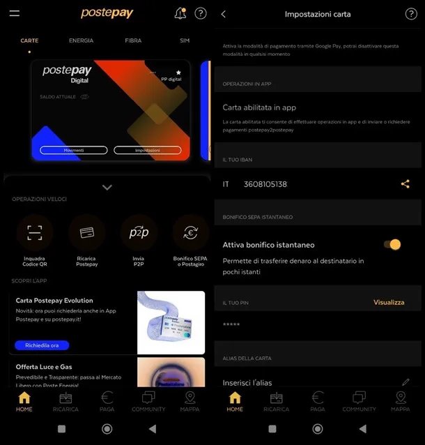 Recuperare IBAN da app