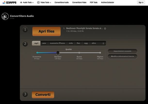 Convertitore Audio di 123Apps
