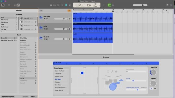 Drummer in GarageBand