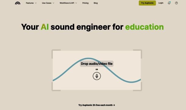Home page di Auphonic