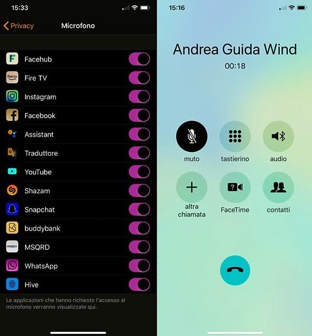 Microfono su iOS