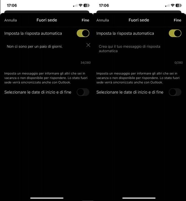 Fuori sede senza messaggio