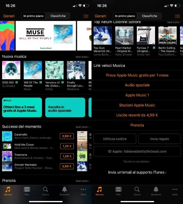 iTunes Store su iPhone