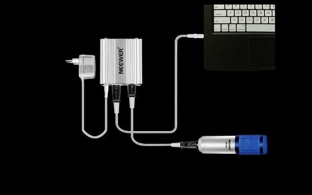 Schema di collegamento con amplificatore Phantom