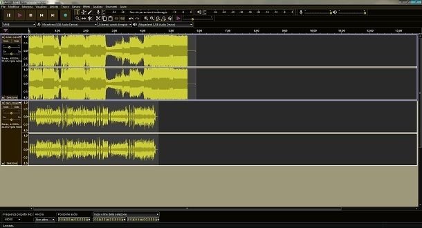 Lavorare con Audacity