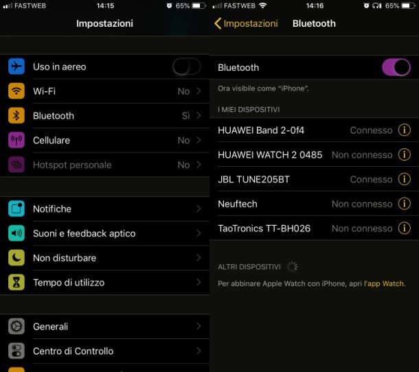 Impostazioni iPhone