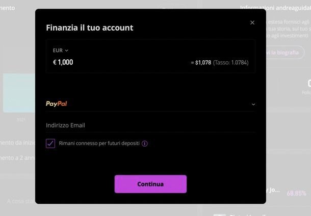 App eToro e gestione wallet