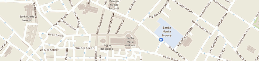 Mappa della impresa il papiro a FIRENZE