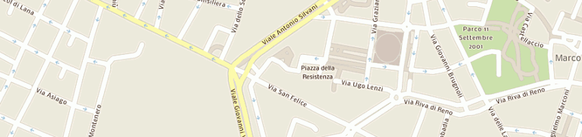 Mappa della impresa trattoria san felice di giordano emilia a BOLOGNA