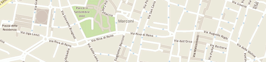 Mappa della impresa peperosa intimo di nenzioni bianca rosa a BOLOGNA