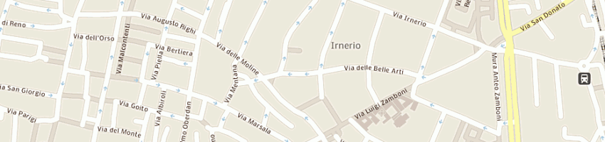 Mappa della impresa trattoria pizzeria belle arti a BOLOGNA