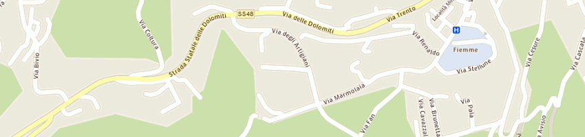Mappa della impresa panificio betta di francesco betta e c snc a CAVALESE