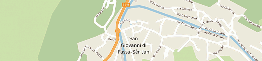 Mappa della impresa onoranze funebri fassa di piaz luca e c snc in sigla 'onoranze funebri fassa snc' a POZZA DI FASSA